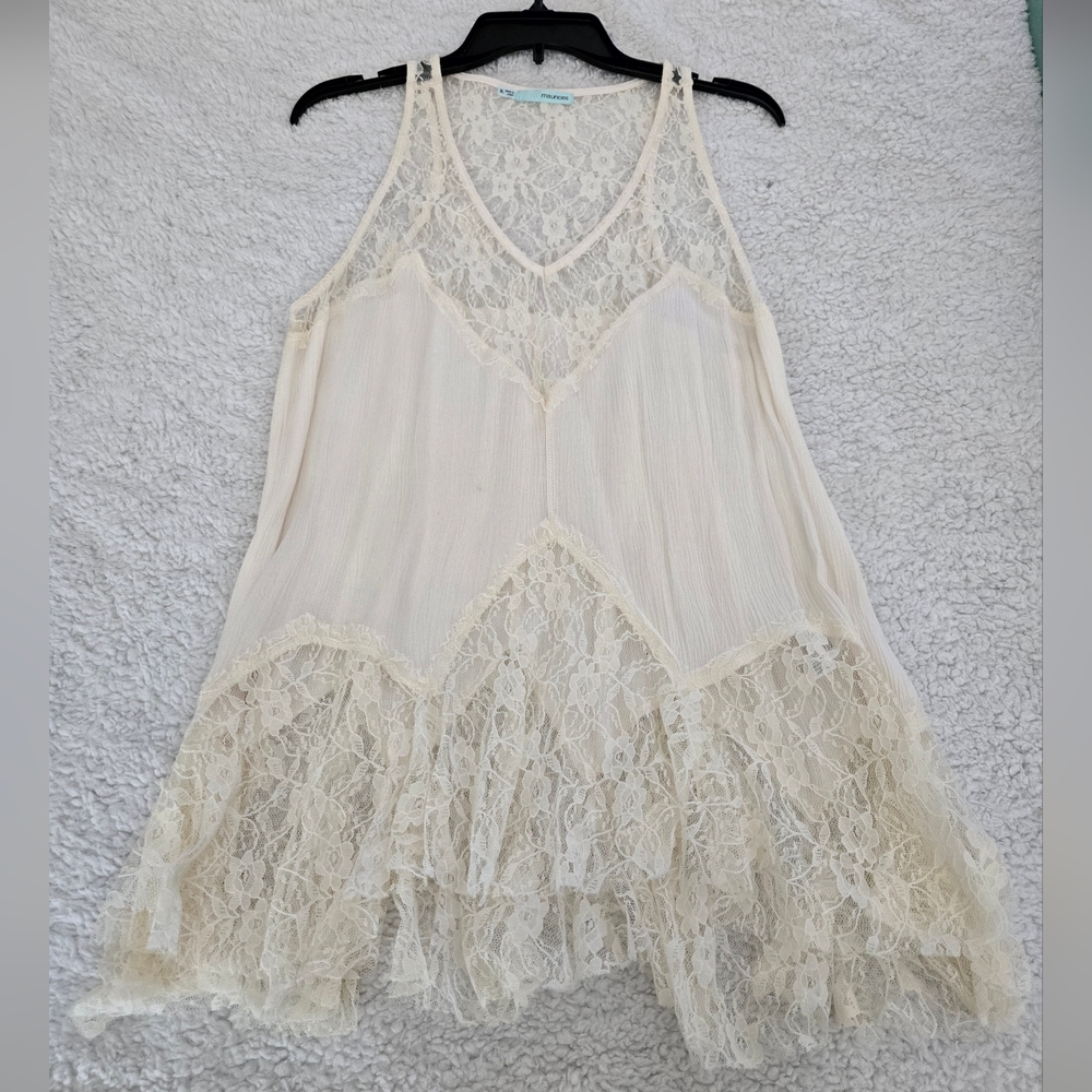 Maurices Cream Lace Tank SZ XL
